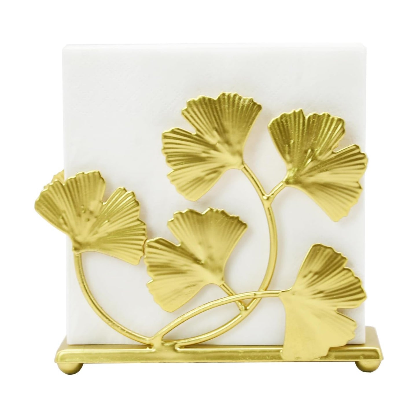 Elegant Ginkgo Leaf Napkin Holder / Gold