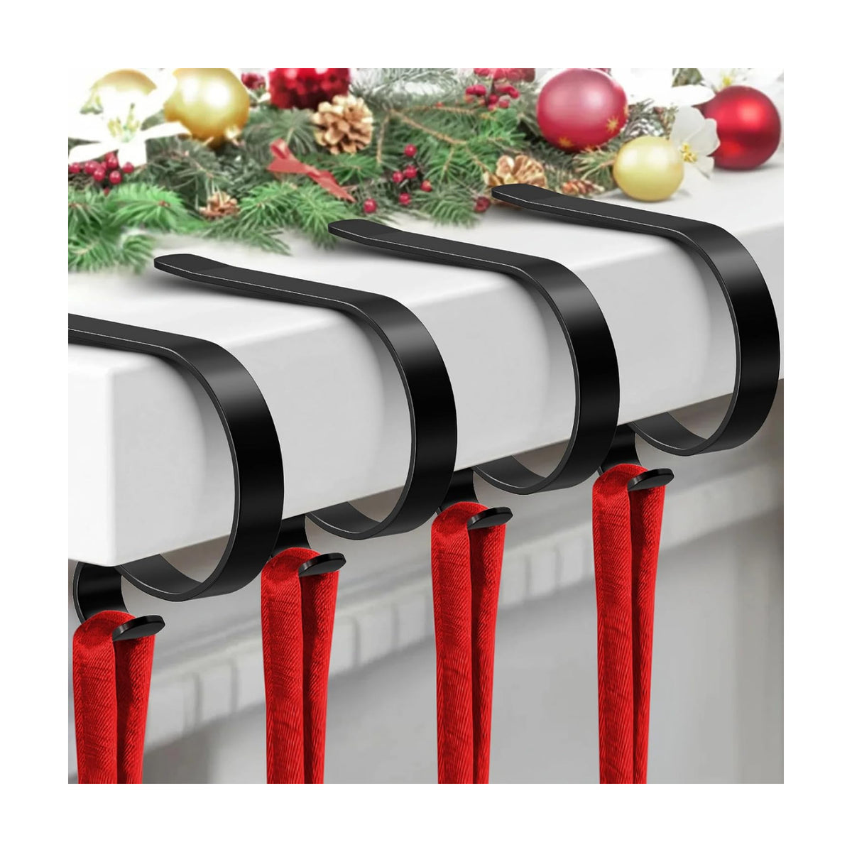 Christmas Stocking Holder, 4 Pack Stocking Holders For Mantle Fireplace