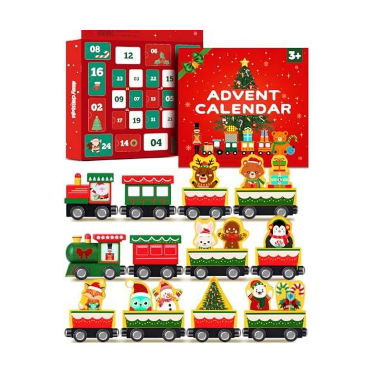 Toddler Advent Calendar 2026, 24pcs Magnetic Wooden Animal Train Set Christmas Advent Calendar 2026 for Kids, Countdown Calendar Gifts Montessori Train Stocking Stuffer for Toddlers, Boys and Girls