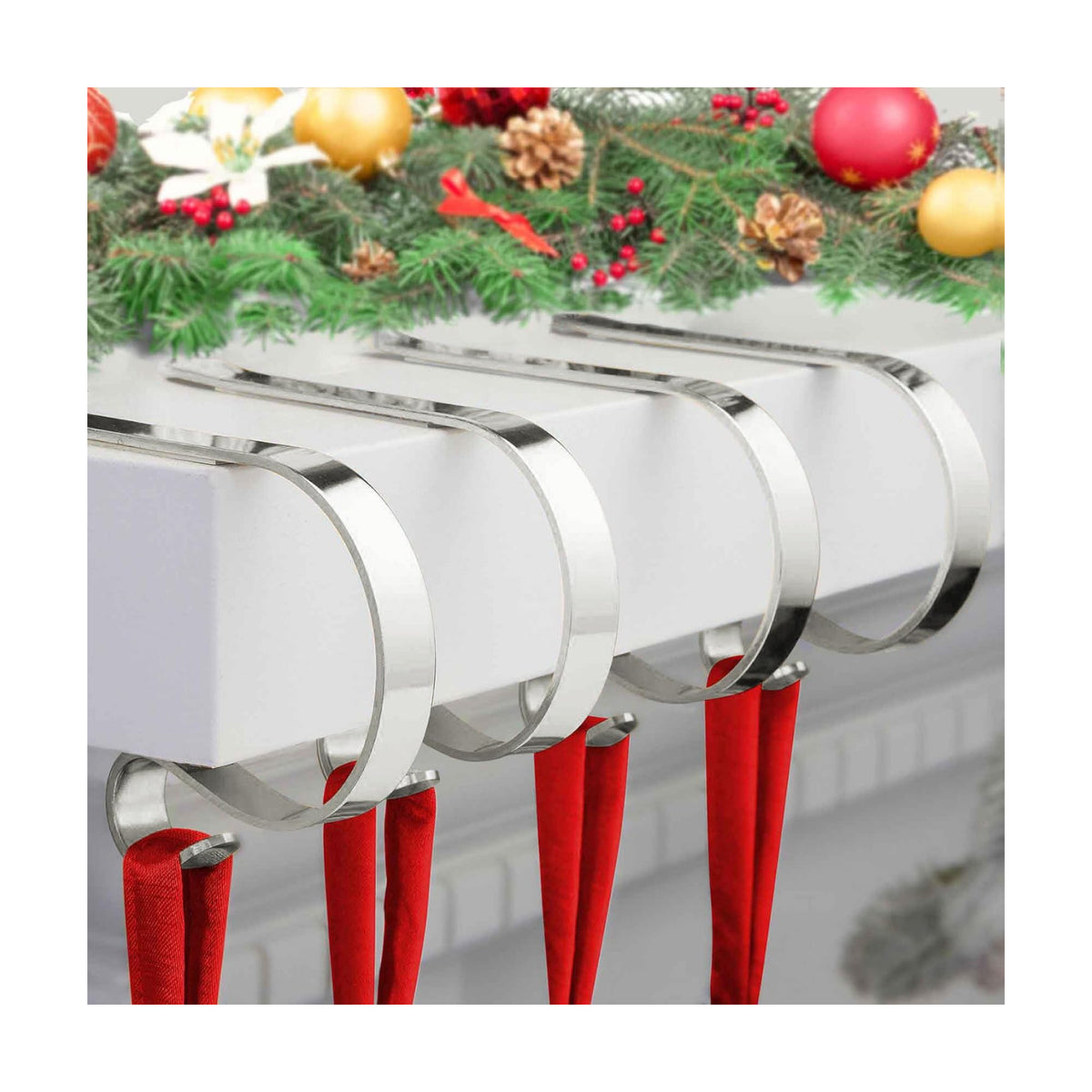 Christmas Stocking Holder, 4 Pack Stocking Holders For Mantle Fireplace