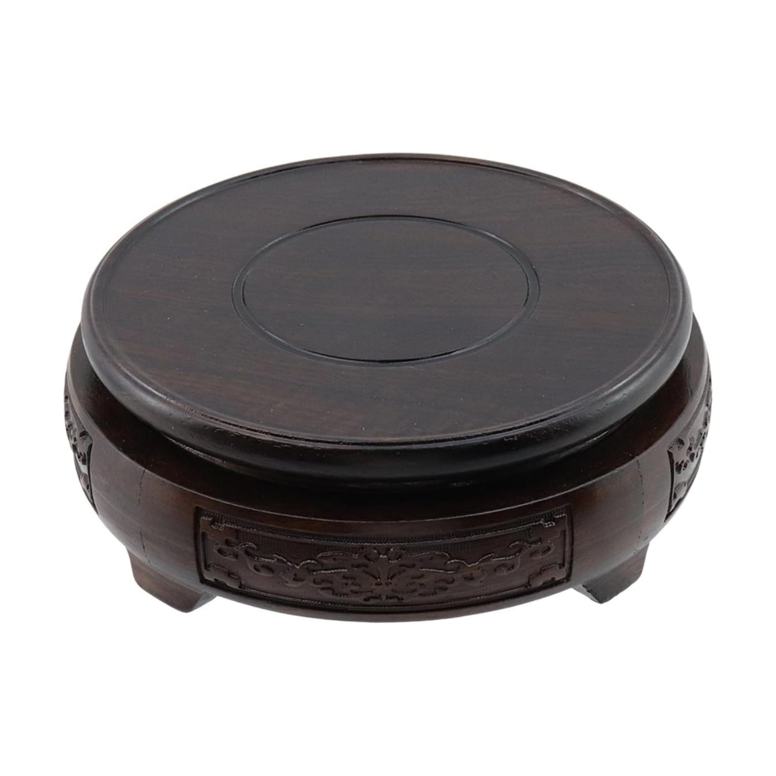 Wooden Display Stand Base " Wood Carved Craft Pedestal Traditional Wooden Base / 4 x 4 / Round