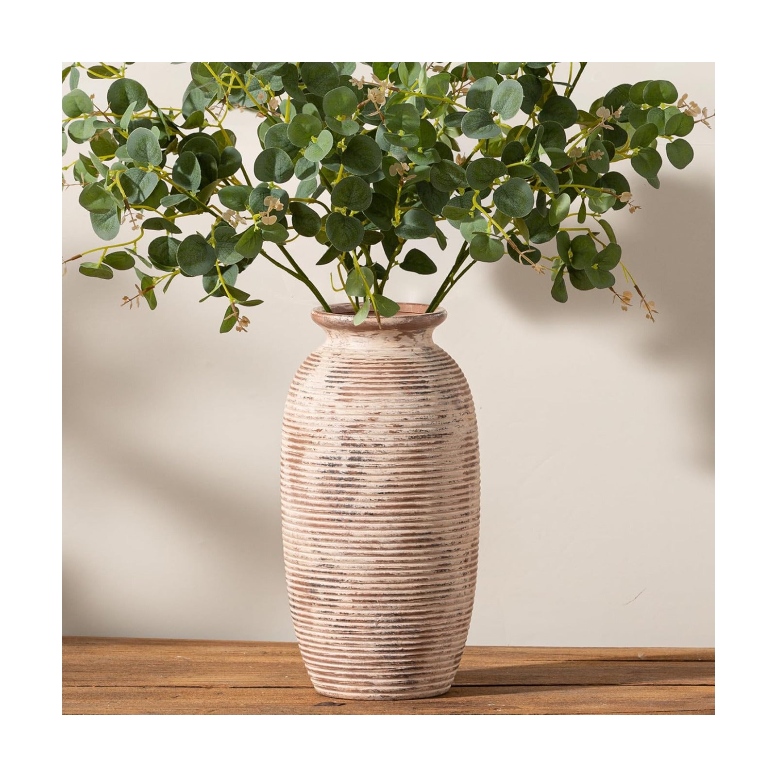 Ceramic Rustic Flower Vase / 12.5" H - Rustic