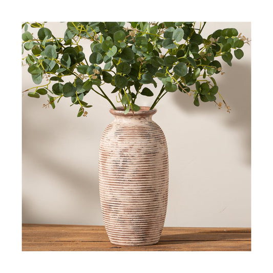 Ceramic Rustic Flower Vase / 12.5" H - Rustic