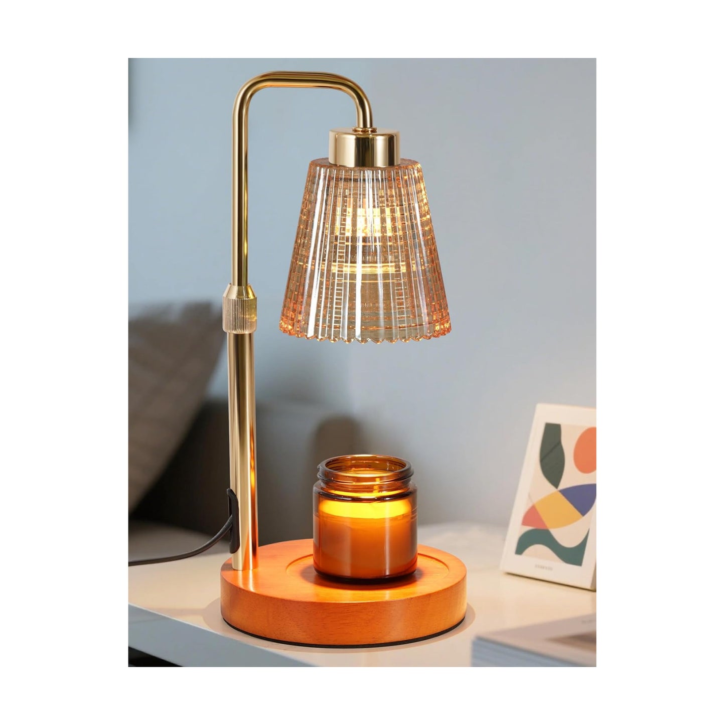 Modern Candle Warmer Lamp with 24h Cycle Timer, Dimmable Wax Melt Warmer