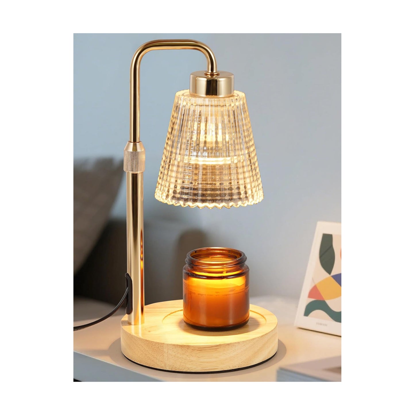 Modern Candle Warmer Lamp with 24h Cycle Timer, Dimmable Wax Melt Warmer