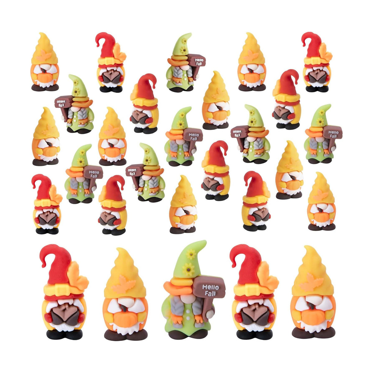 30 Pcs Fall Mini Gnomes Figurines, Thanksgiving Miniature Gnome Ornaments