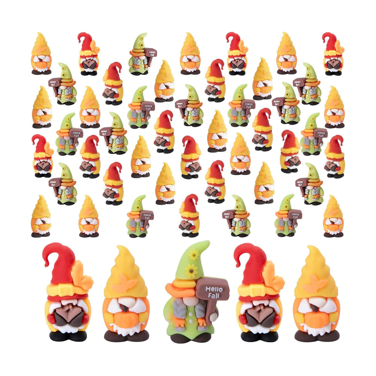 60 Pcs Fall Mini Gnomes Figurines, Thanksgiving Miniature Gnome Ornaments