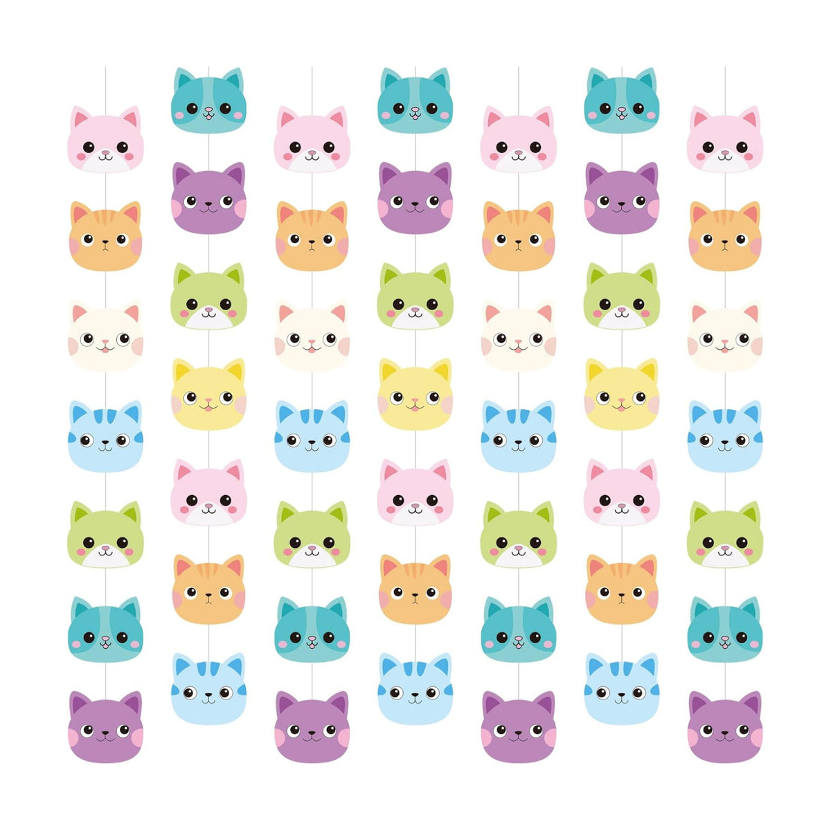Xinnun 8 Pcs Dollhouse Party Decorations Cat Party Garland Birthday