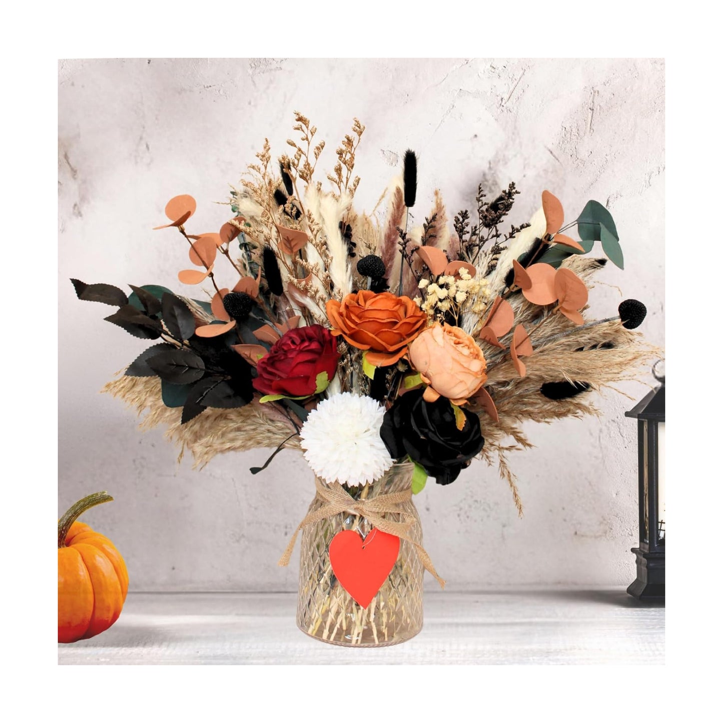 Fall Dried & Artificial Floral Centerpieces For Tables, Thanksgiving Decor
