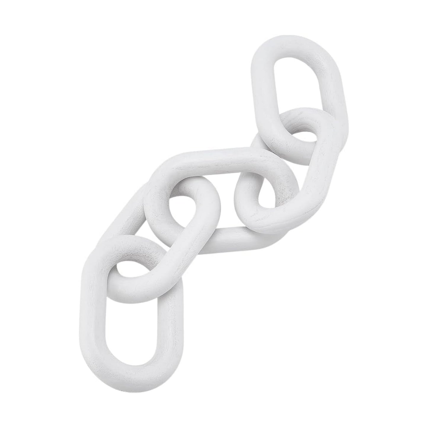 5 Link Chain Display Decorations Book Shelf Decor Wooden Home Decorative Chains Rustic / White