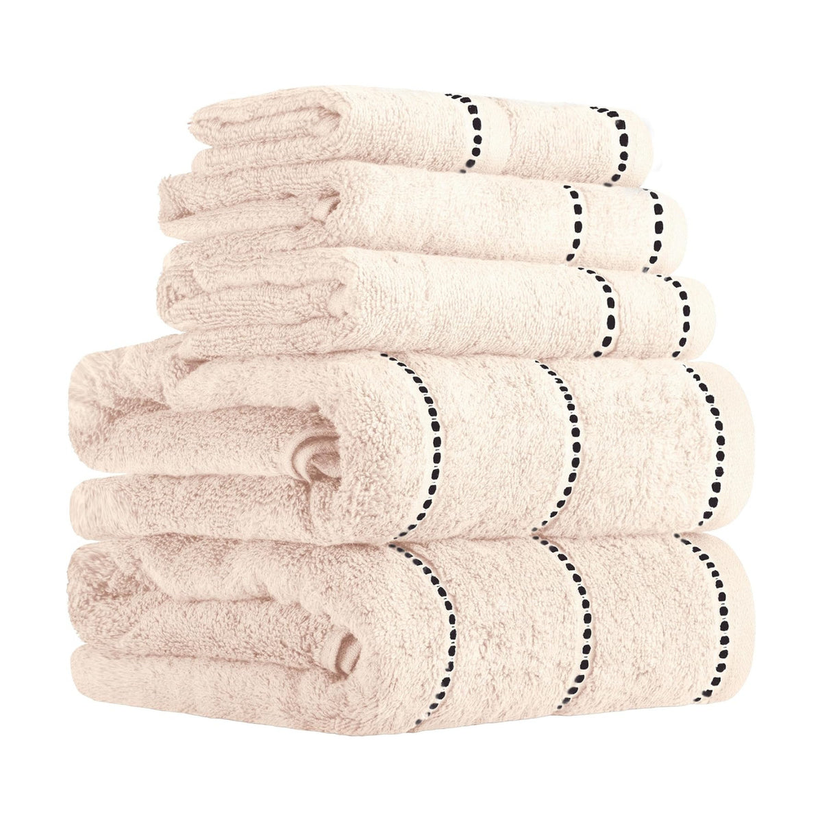 Lavish Home 6PC Towel Set - 525GSM 100% Cotton Bathroom Essentials with 2 Bath Towels, 2 Hand Towels, and 2 Wash Cloths