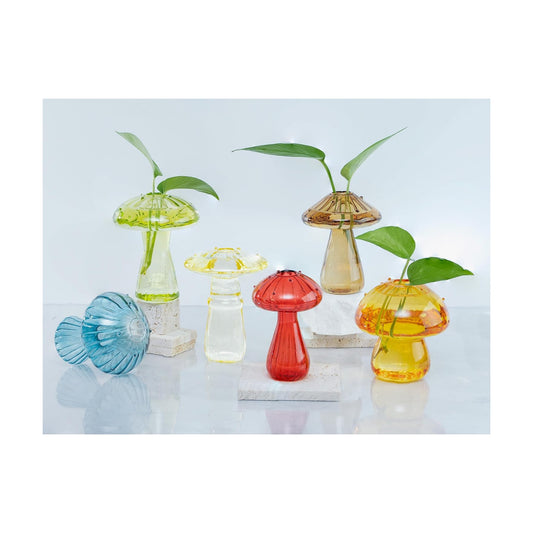 Colored Mushroom Glass Propagation Stations for Plant Lovers / Colored-b / Set of 6