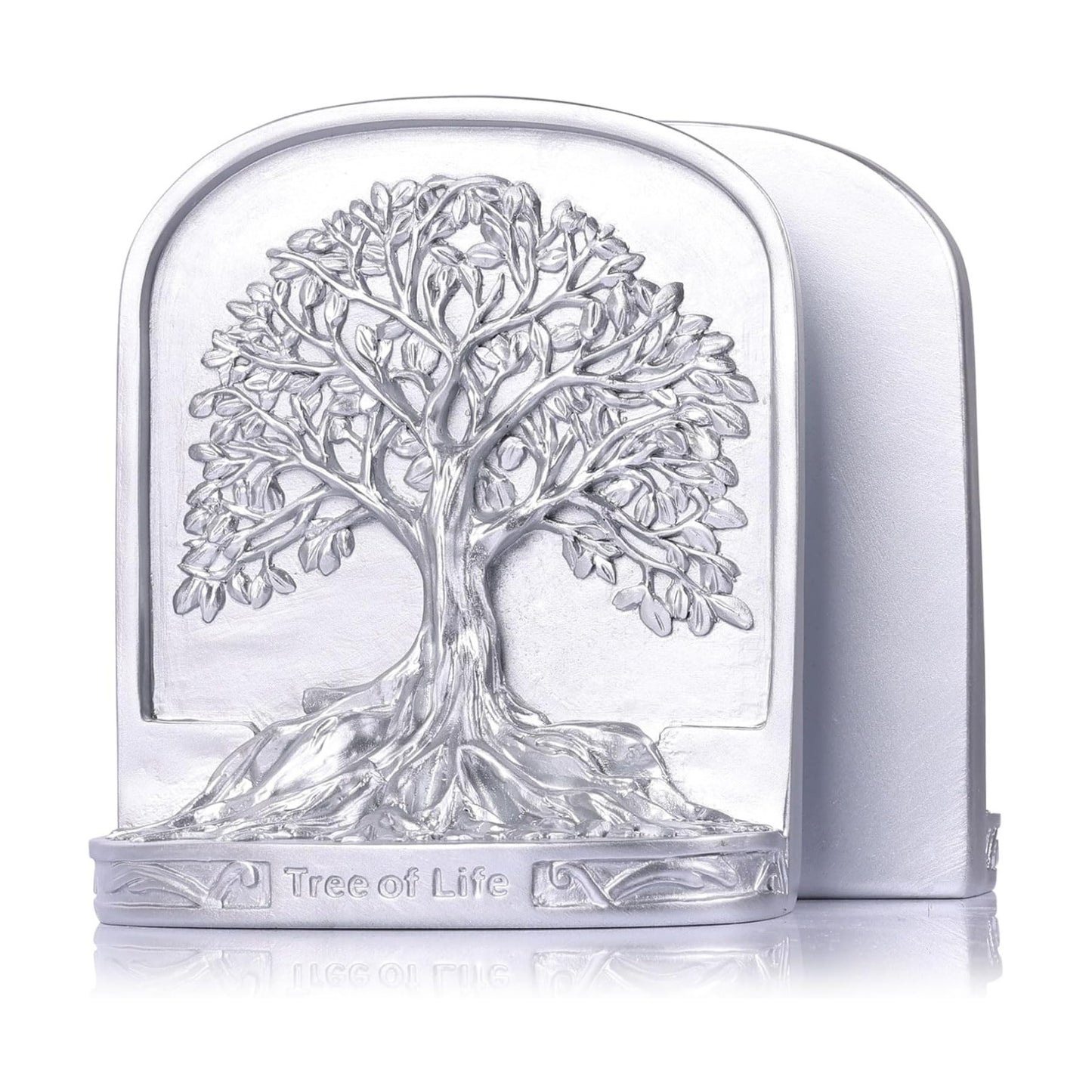 Tree of Life Bookends Set / Silver