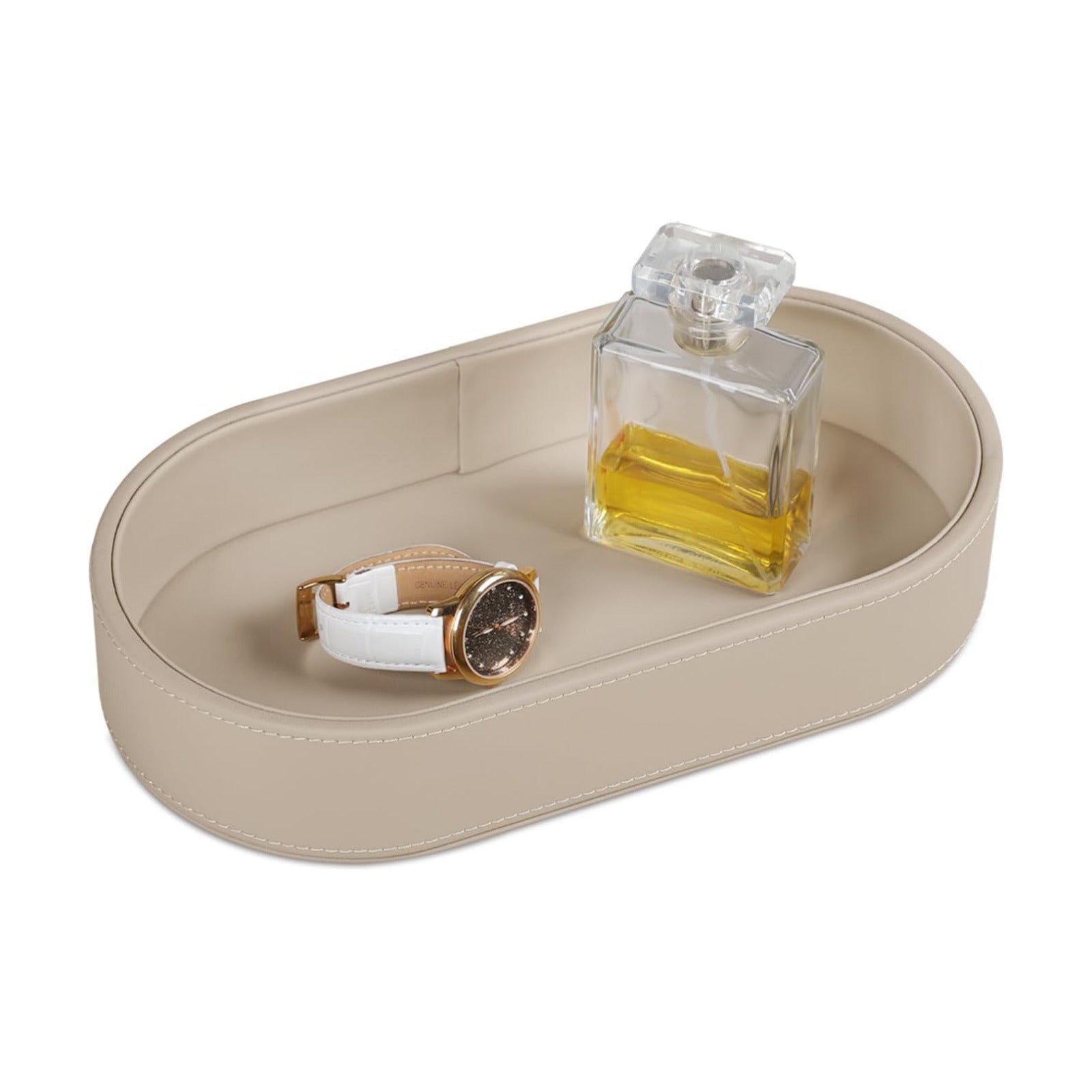 Oval Desk Valet Tray / Beige