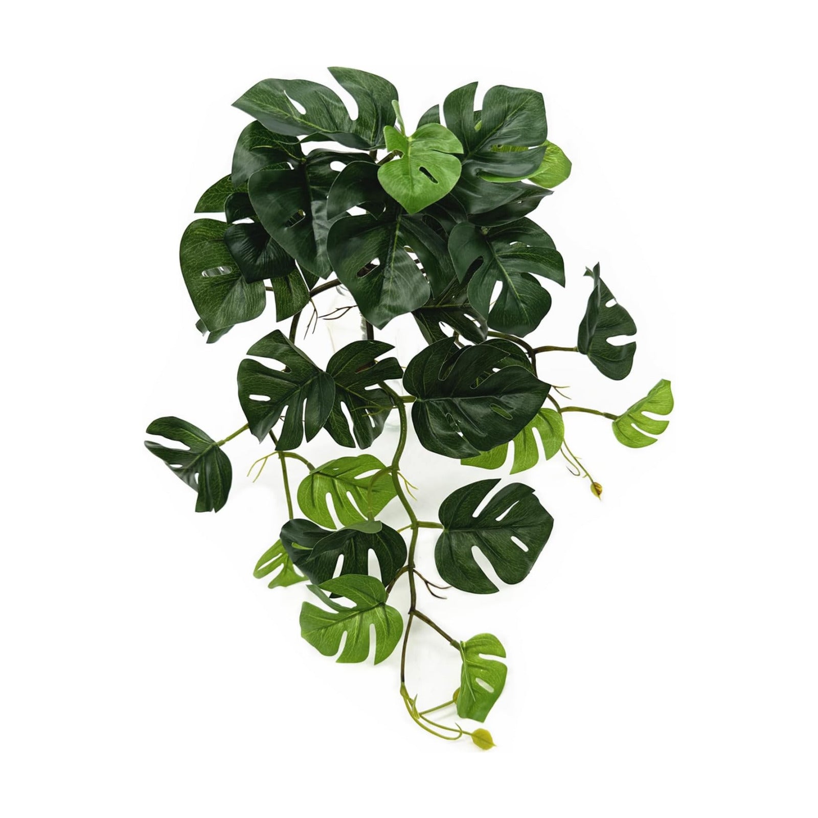 Artificial Monstera Small Faux Potted Mini Hanging Vine Fake / Small Monstera Plant / Green /