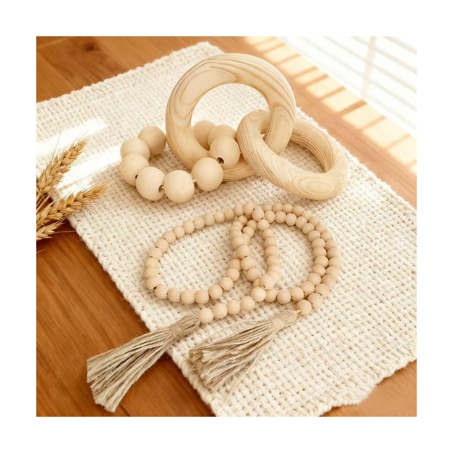 Wooden Knot Decor / Natural / Set of 2