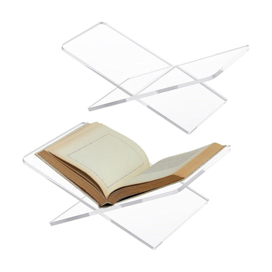 Large Acrylic Book Stand Open Cookbook Acrylic Book Display Stand Picture / Clear / Set of 2