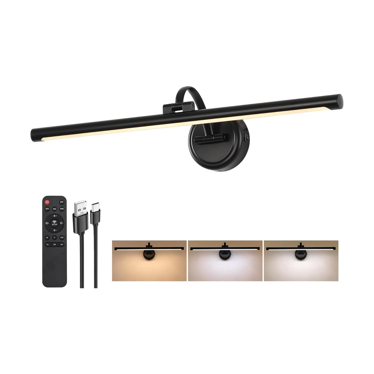 LED Picture Light,Cord-free Picture Frame Light for Wall, 5000mAh Rechargeable Art Lights, Cordless Battery Wall Sconce