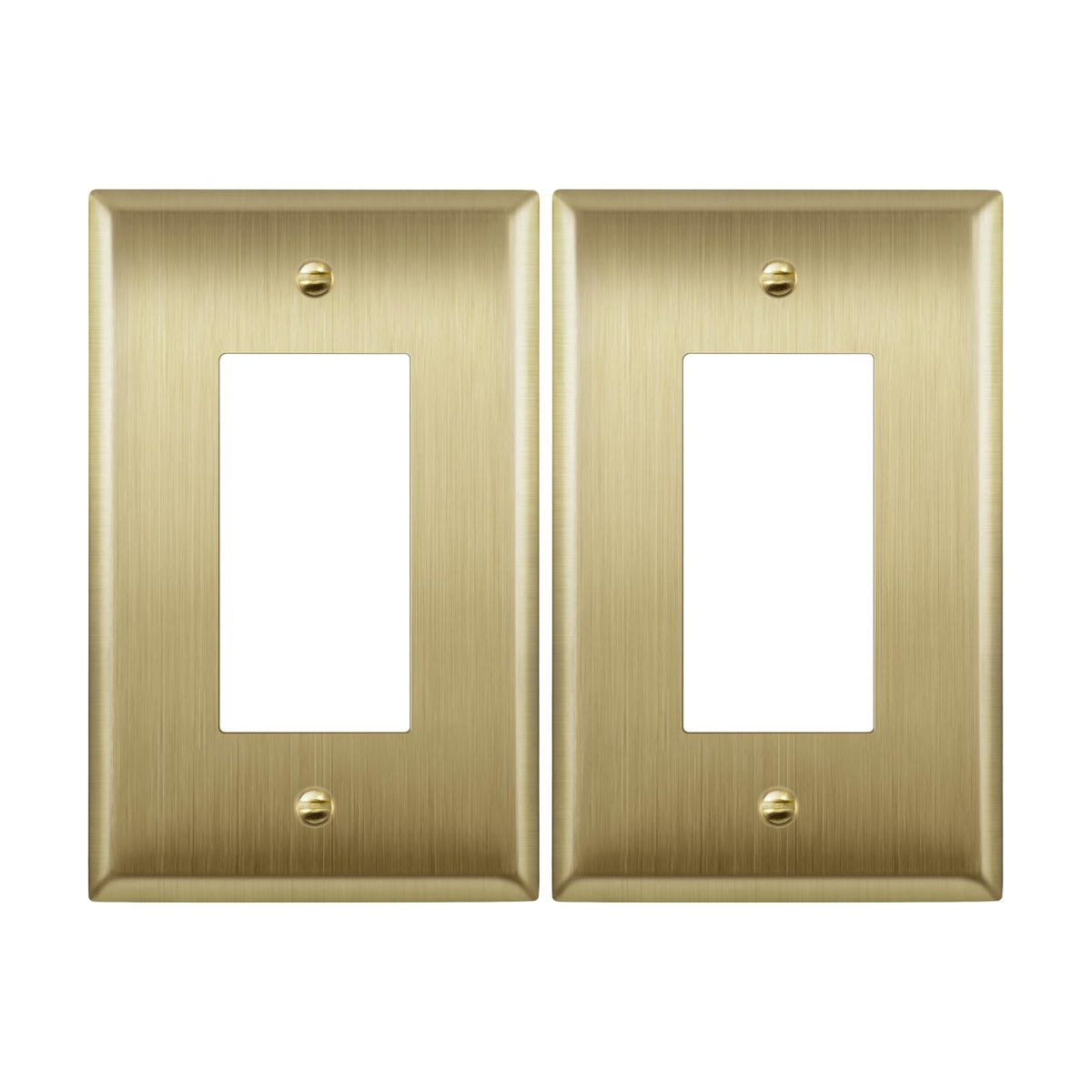 LIDER Decorator Switch or Receptacle Metal Wall Plate, Mid-Size 1-Gang | Stainless Steel, Corrosion Resistant, Brushed