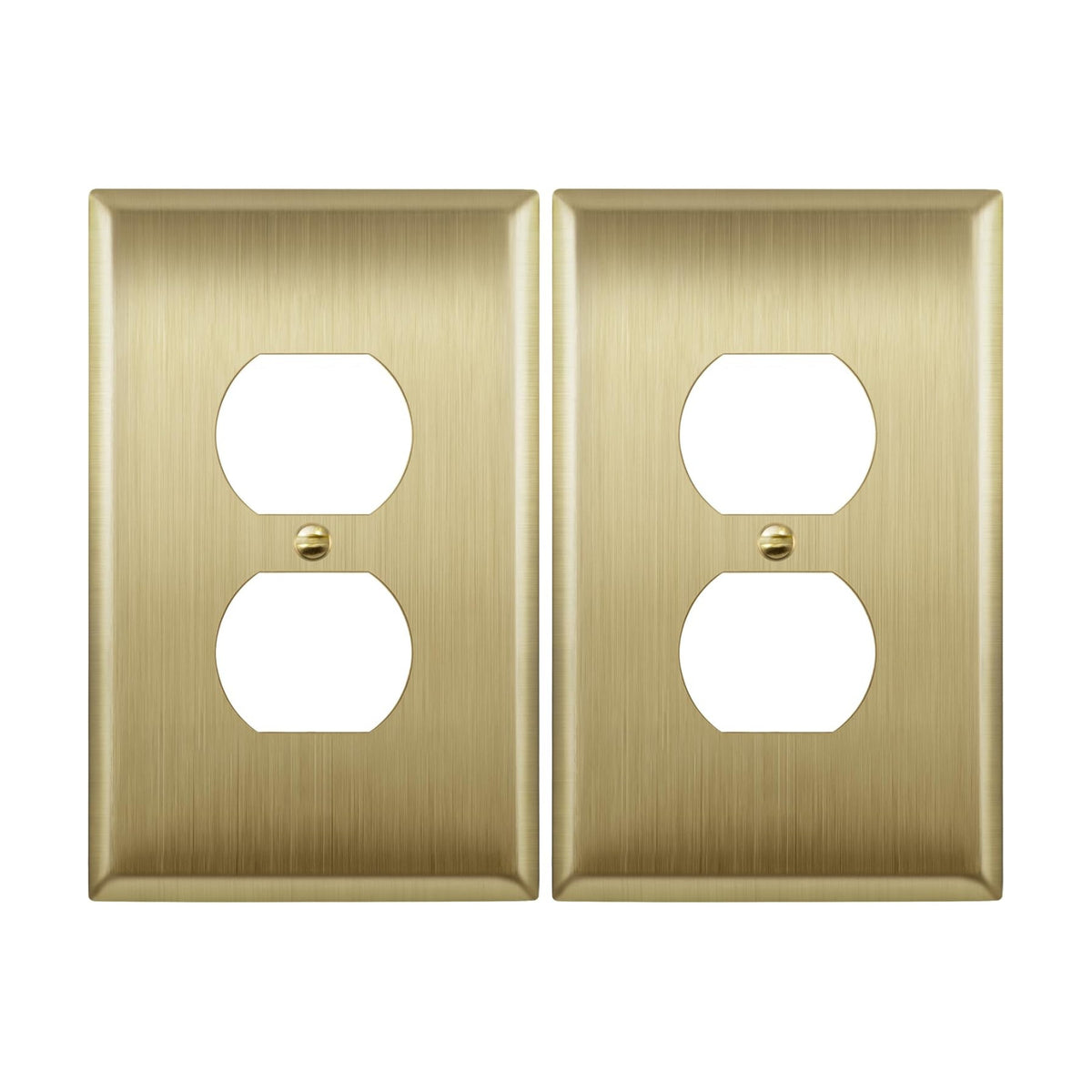 LIDER Duplex Receptacle Metal Wall Plate, Mid-Size 1-Gang 4.88" x 3.11" | Outlet Cover, Stainless Steel, Corrosion