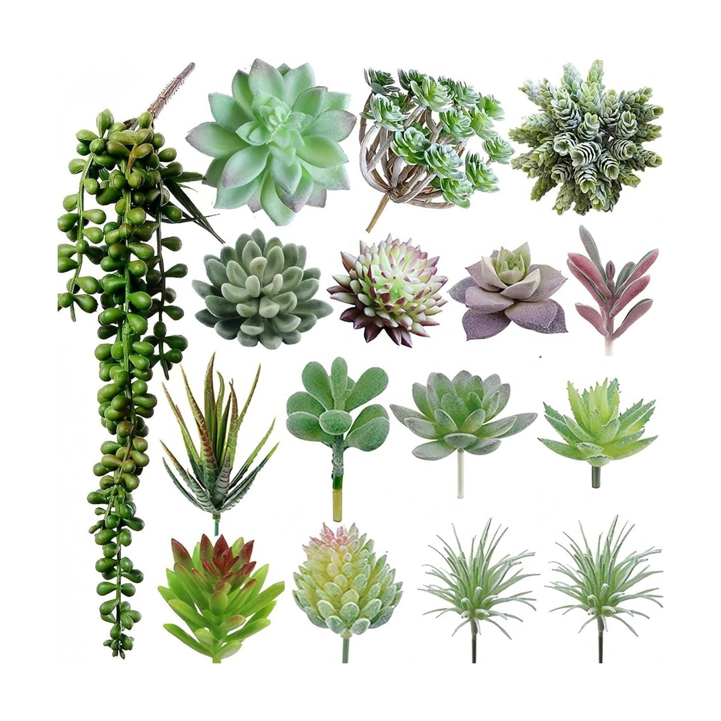Artificial Succulent Plants / Style A16 / Set of 16