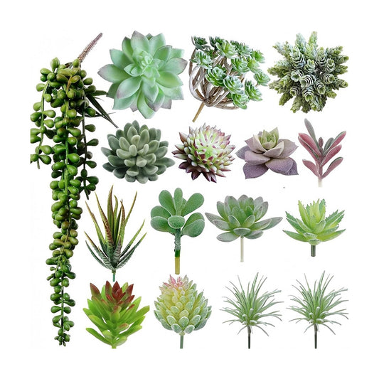Artificial Succulent Plants / Style A16 / Set of 16