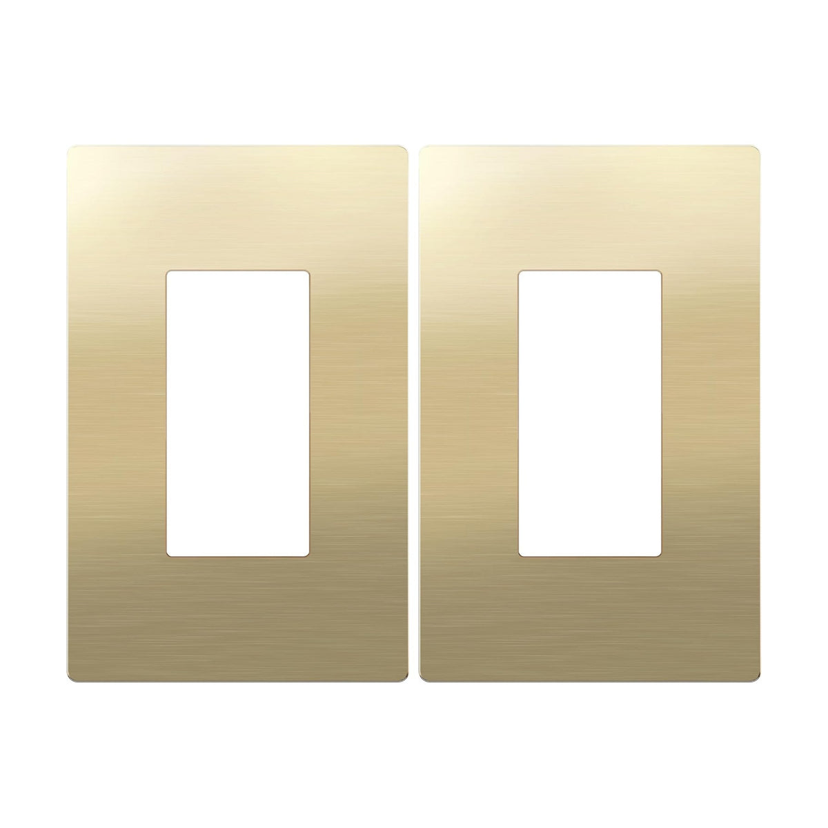 LIDER Screwless Metal-Surface Wall Plate, Mid-Size 1-Gang, 2-Pack | Temperature And Impact Resistant, Decorator Switch