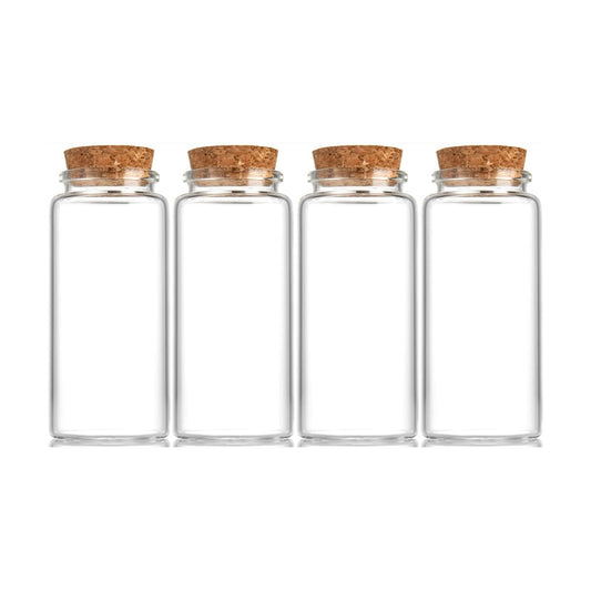 4 pcs 140ml Scripture Jars Glass Bottles with Cork Stopper Prayer Bottle Bible Verse Jar 47x100mm(1.85x3.94inch)