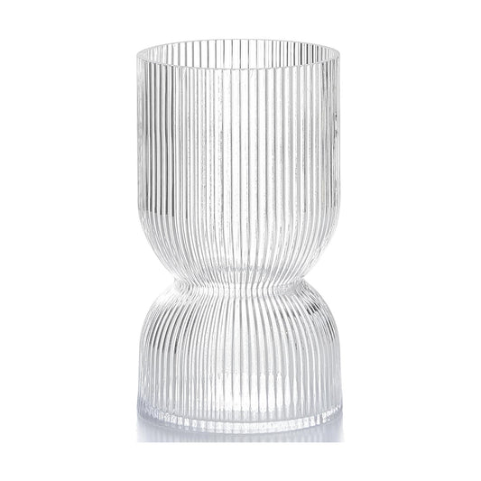 Clear Ribbed Thickened Glass Vases / Glass Bud Clear / 7.5 Inch