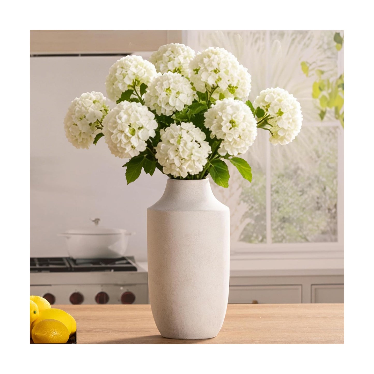 Ceramic Flower Vase / 12.5"h-antique / White / 12.5 Inch