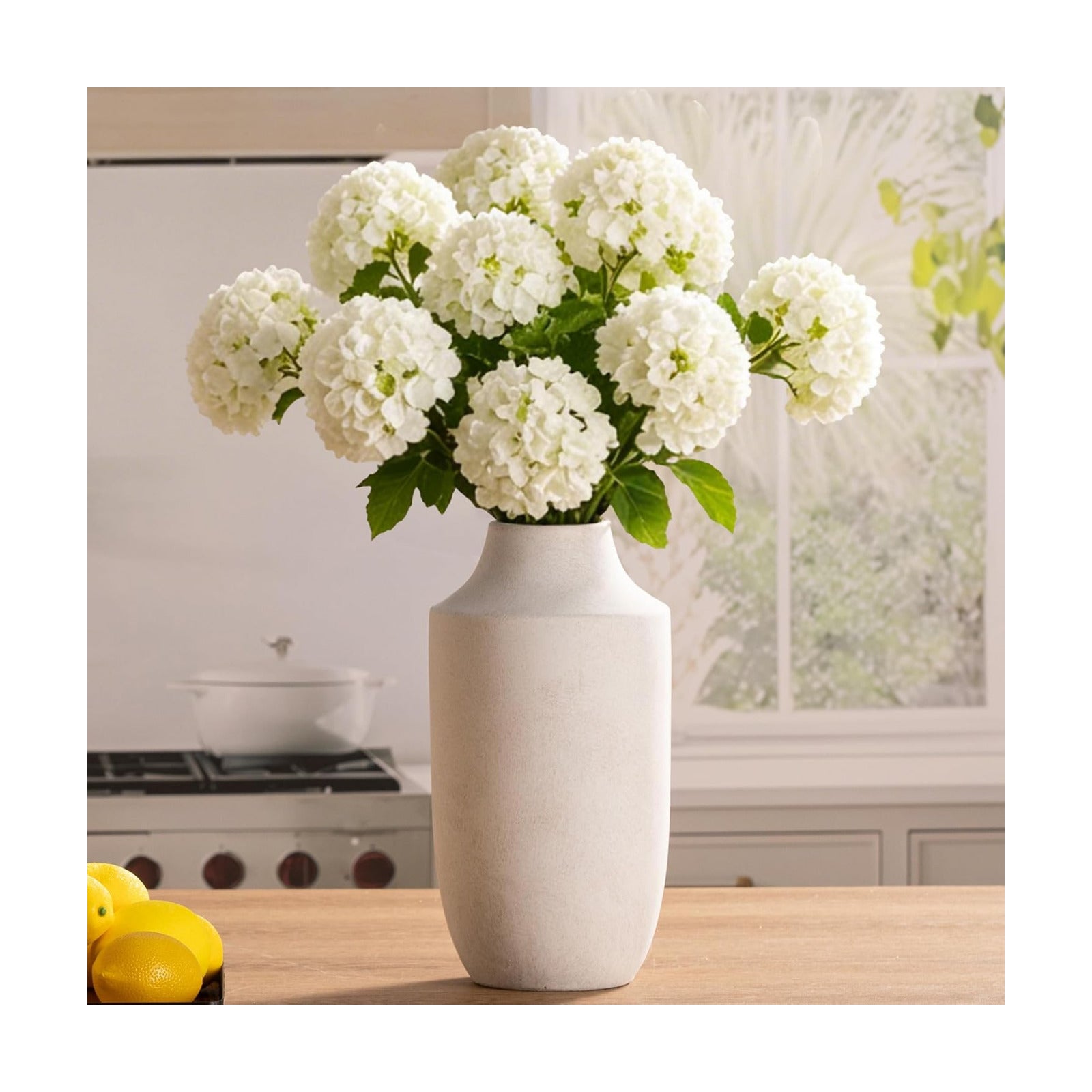 Ceramic Flower Vase / 12.5"h-antique / White / 12.5 Inch