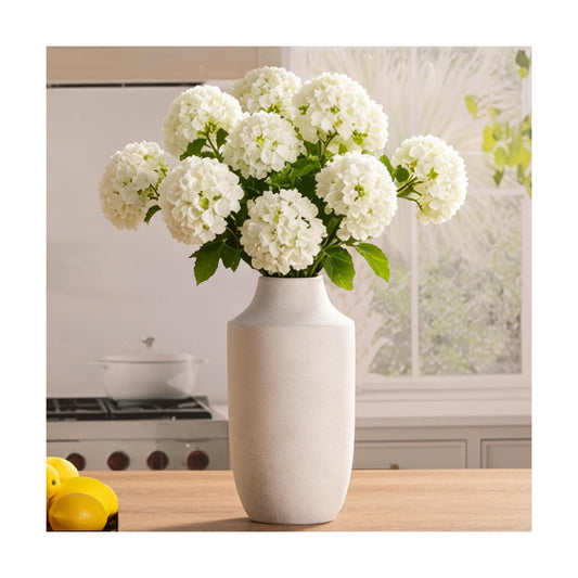 Ceramic Flower Vase / 12.5"h-antique / White / 12.5 Inch