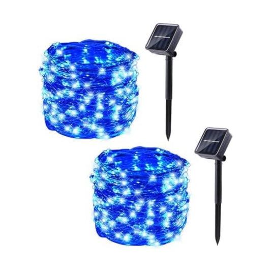 Lomotech Solar Fairy Lights Outdoor, 2 Pack Total 66ft 200 LED,Blue