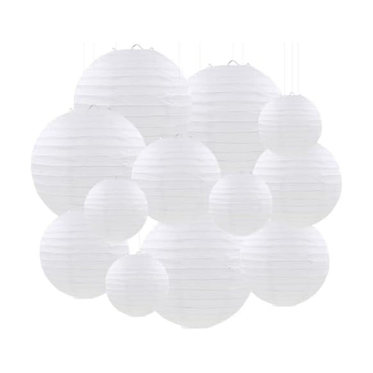 White Paper Lanterns Party Decorations, Hanging Paper Lanterns for Birthday Wedding Baby Bridal Shower Christmas New Year Party Decoration (12 PCS)