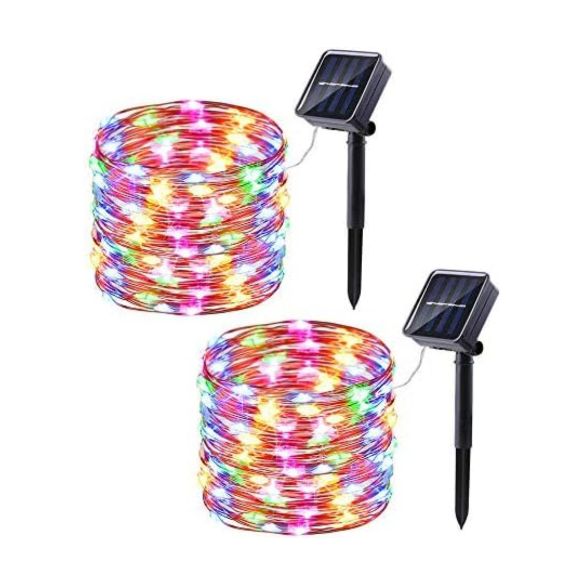 Lomotech Solar Fairy Lights Outdoor, 2 Pack Total 66ft 200 LED,Multicolor