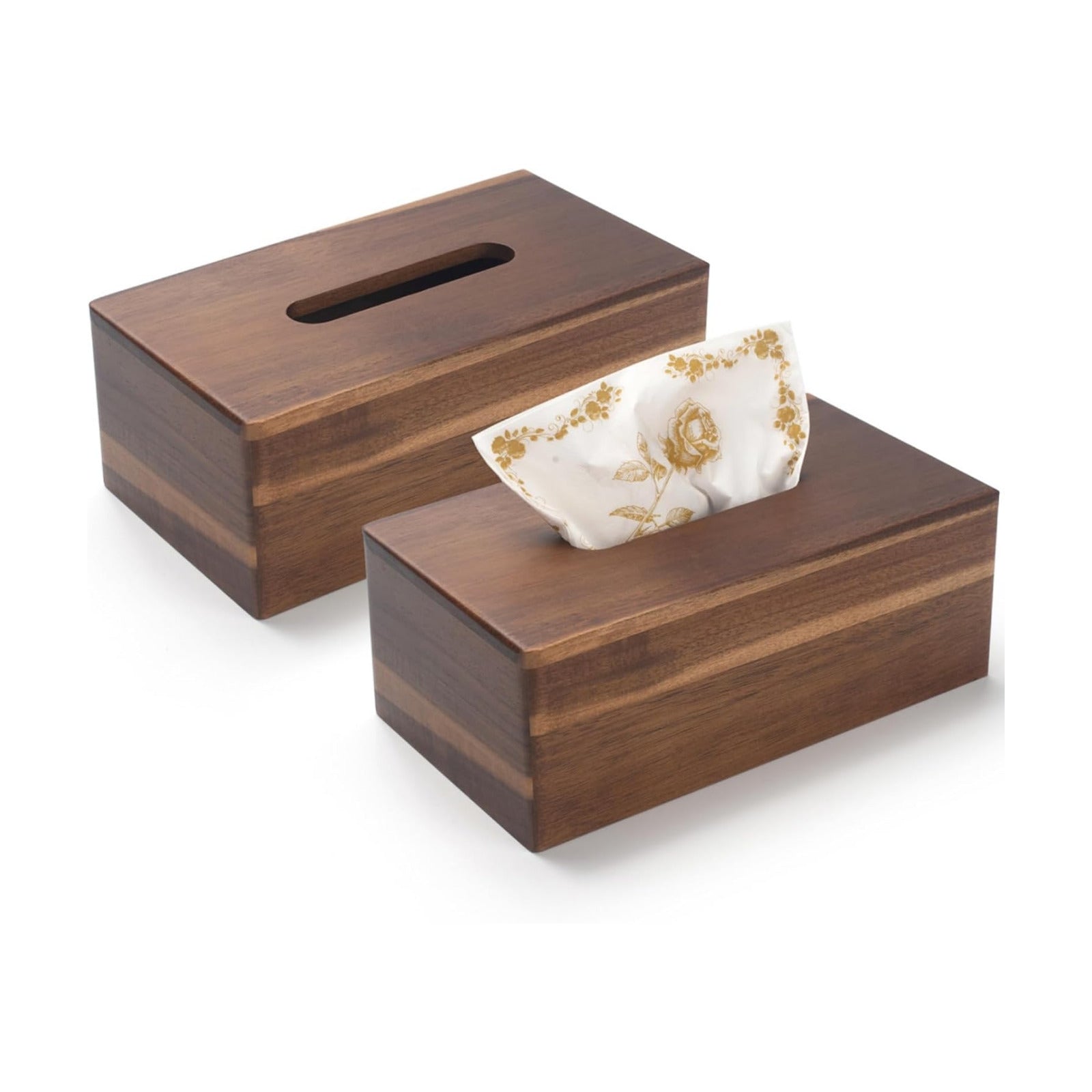 Wood Tissue Box Holder / Set of 2