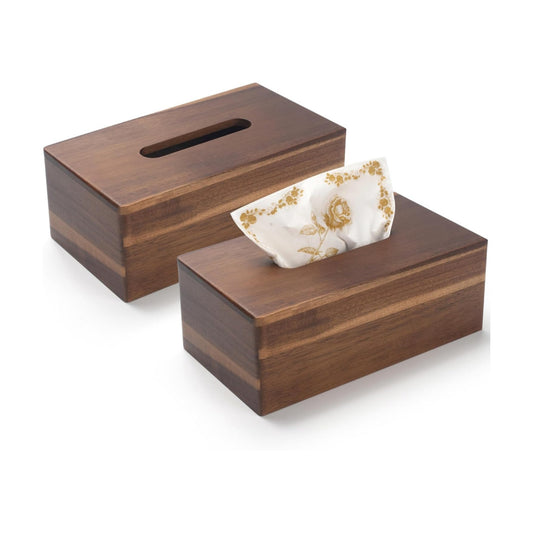 Wood Tissue Box Holder / Set of 2