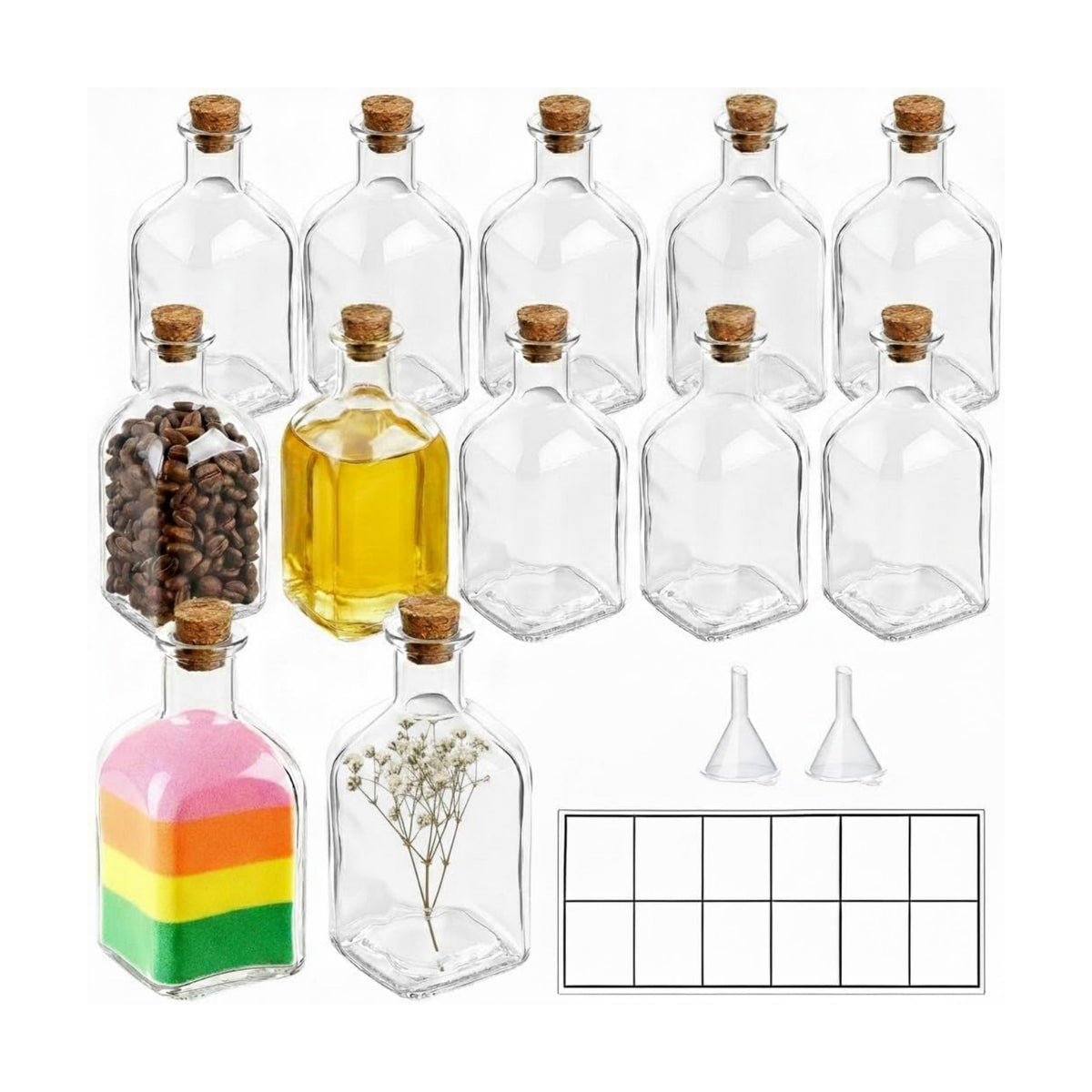 TBWIND 12 Pack 8oz Glass Potion Bottles with Cork