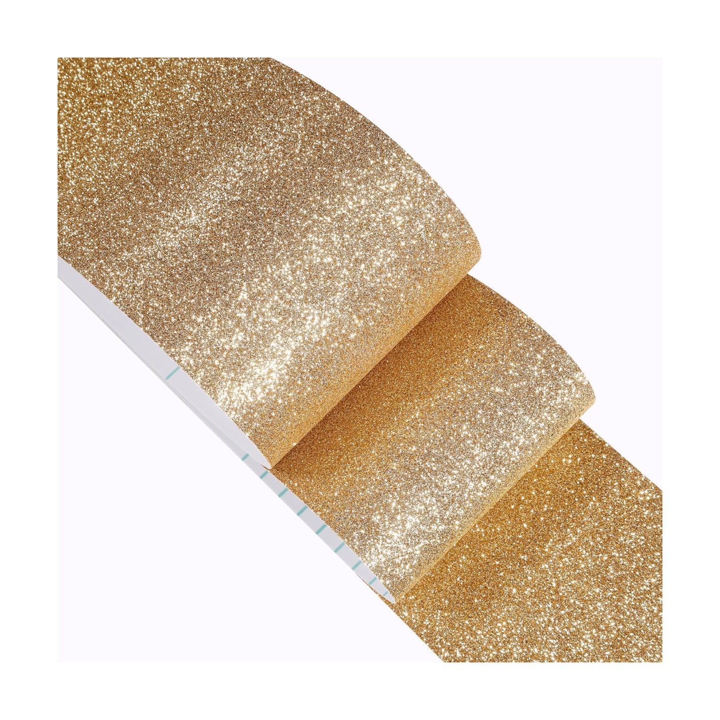 Glitter Wall Border Peel and Stick Removable Wall Trim / 3.94 x 236 / Champagne / Gold