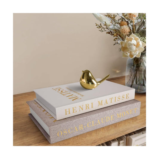 Linen Books Stack Bookshelf / Decorative Book Sets / White