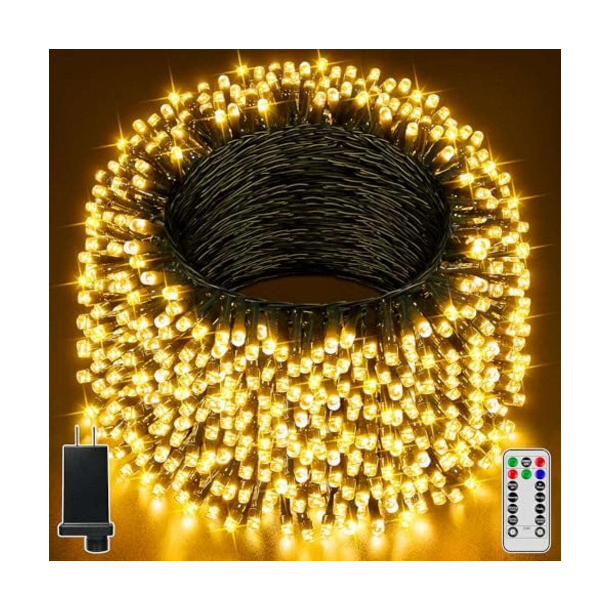 Guhope Christmas Lights 131FT 400 LED, Christmas Tree Light with 8 Lighting Modes, Outdoor Waterproof String Lights with Remote and Timer, Fairy Light for Holiday Decor (Warm White)