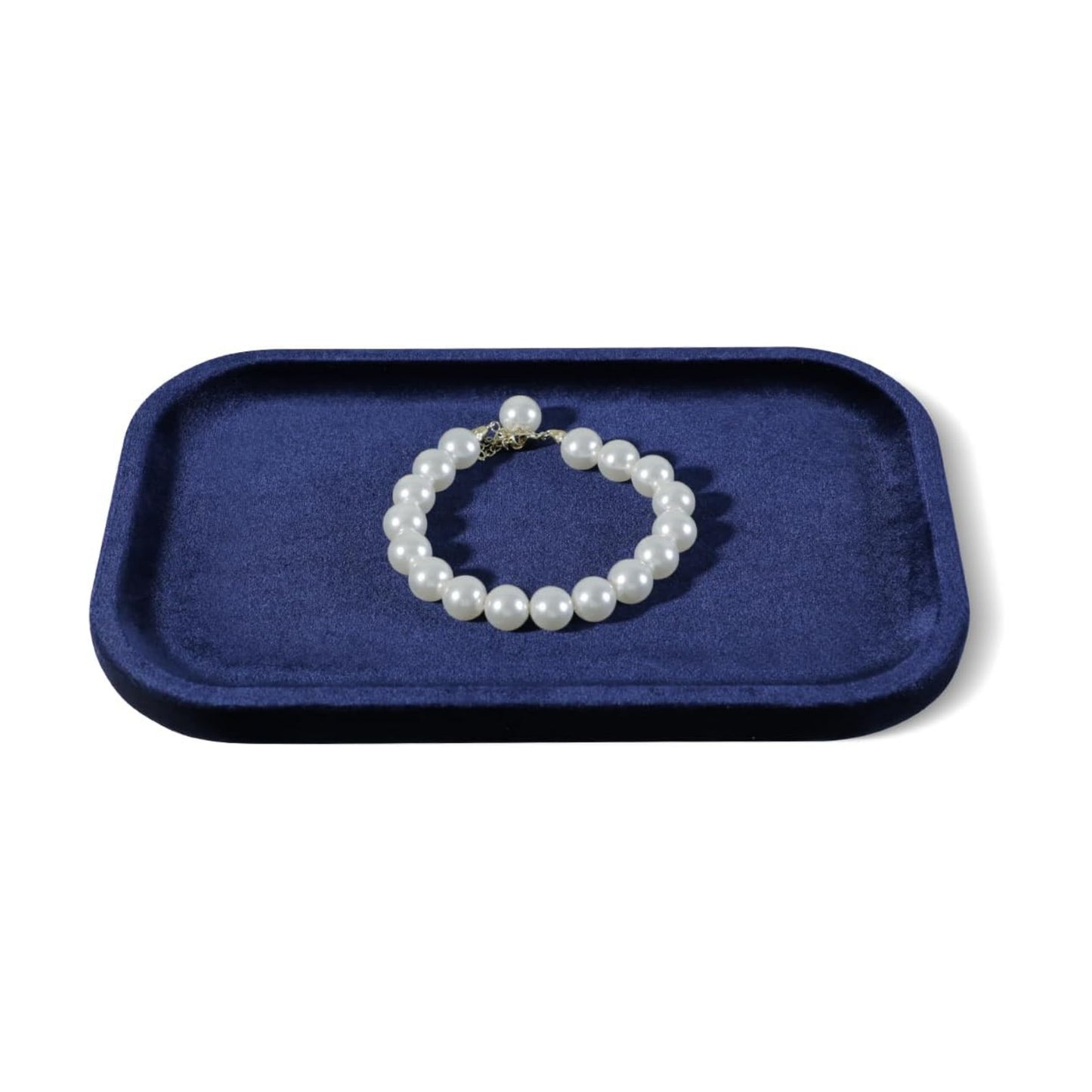 Resilient Velvet Jewelry Display Tray for Ring Earrings Bracelet Necklace / Dark Blue / 7.9 x 4.7