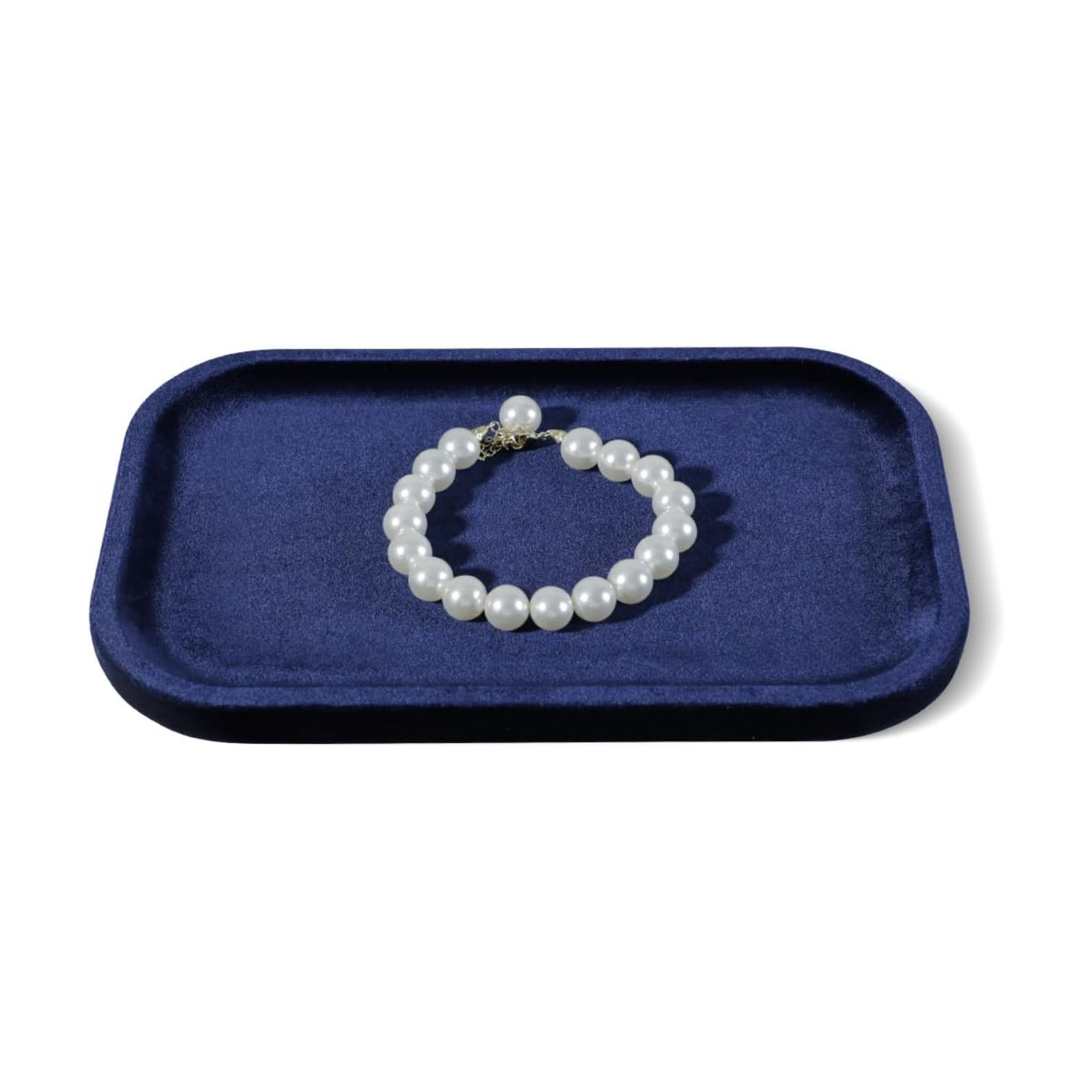 Resilient Velvet Jewelry Display Tray for Ring Earrings Bracelet Necklace / Dark Blue / 7.9 x 4.7