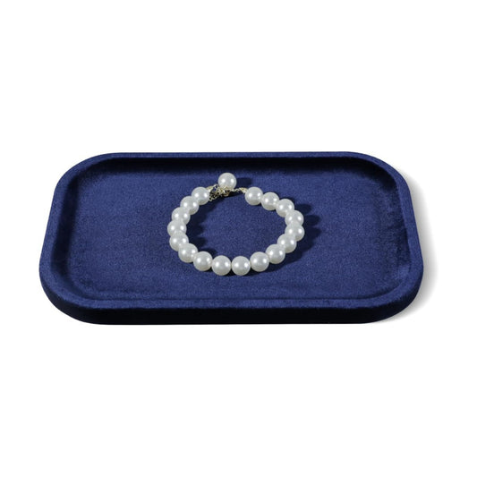 Resilient Velvet Jewelry Display Tray for Ring Earrings Bracelet Necklace / Dark Blue / 7.9 x 4.7