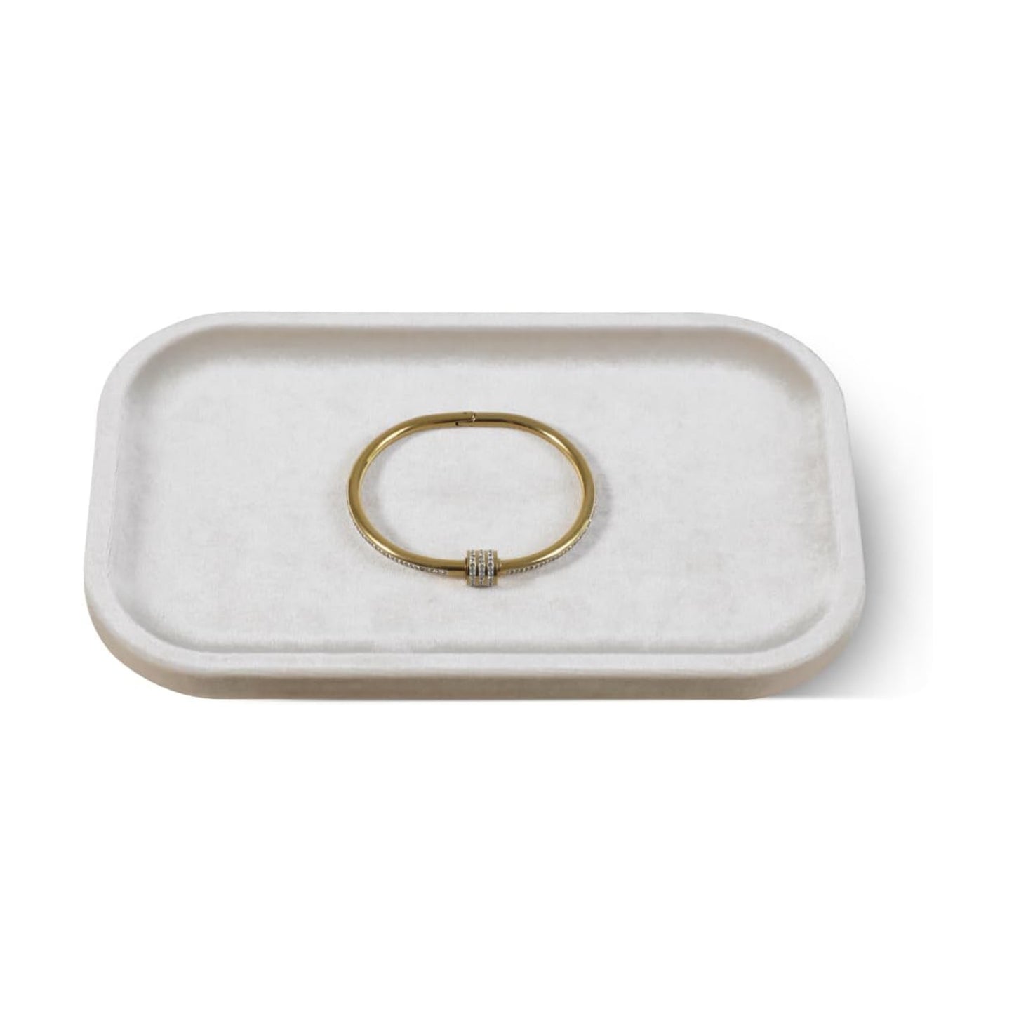 Resilient Velvet Jewelry Display Tray for Ring Earrings Bracelet Necklace / Light Beige / 7.9 x 4.7