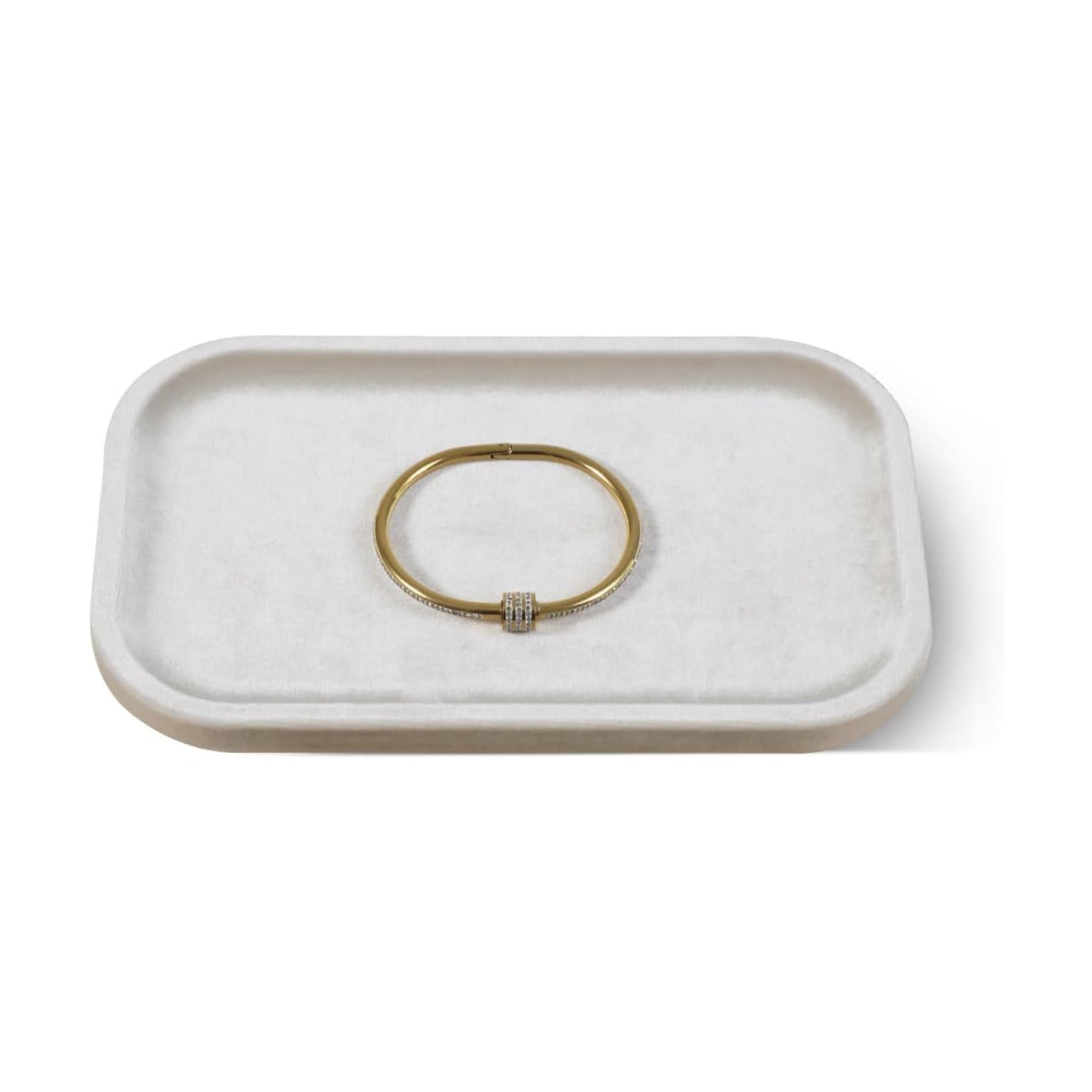 Resilient Velvet Jewelry Display Tray for Ring Earrings Bracelet Necklace / Light Beige / 7.9 x 4.7