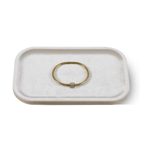 Resilient Velvet Jewelry Display Tray for Ring Earrings Bracelet Necklace / Light Beige / 7.9 x 4.7