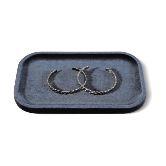 Resilient Velvet Jewelry Display Tray for Ring Earrings Bracelet Necklace / Slate Gray / 7.9 x 4.7