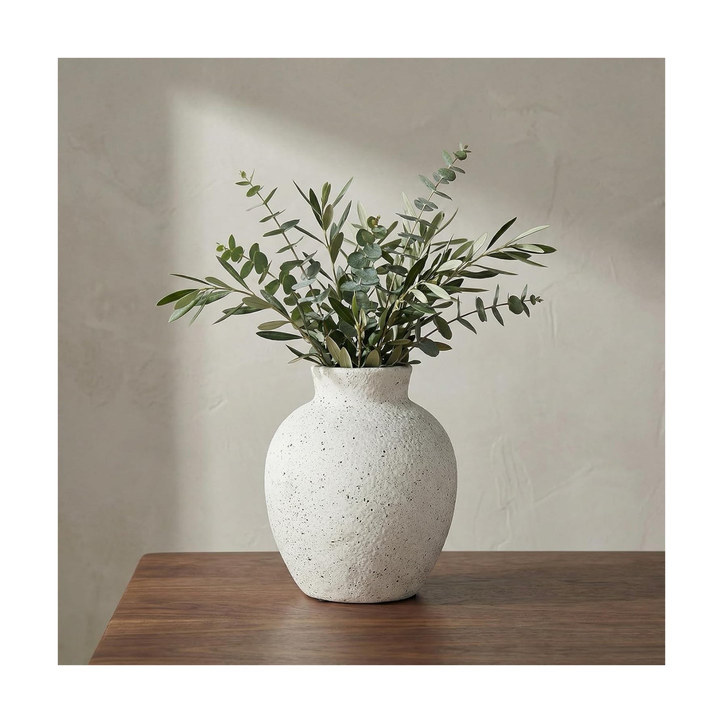 Rustic Ceramic Vase / White / 6.1 Inch
