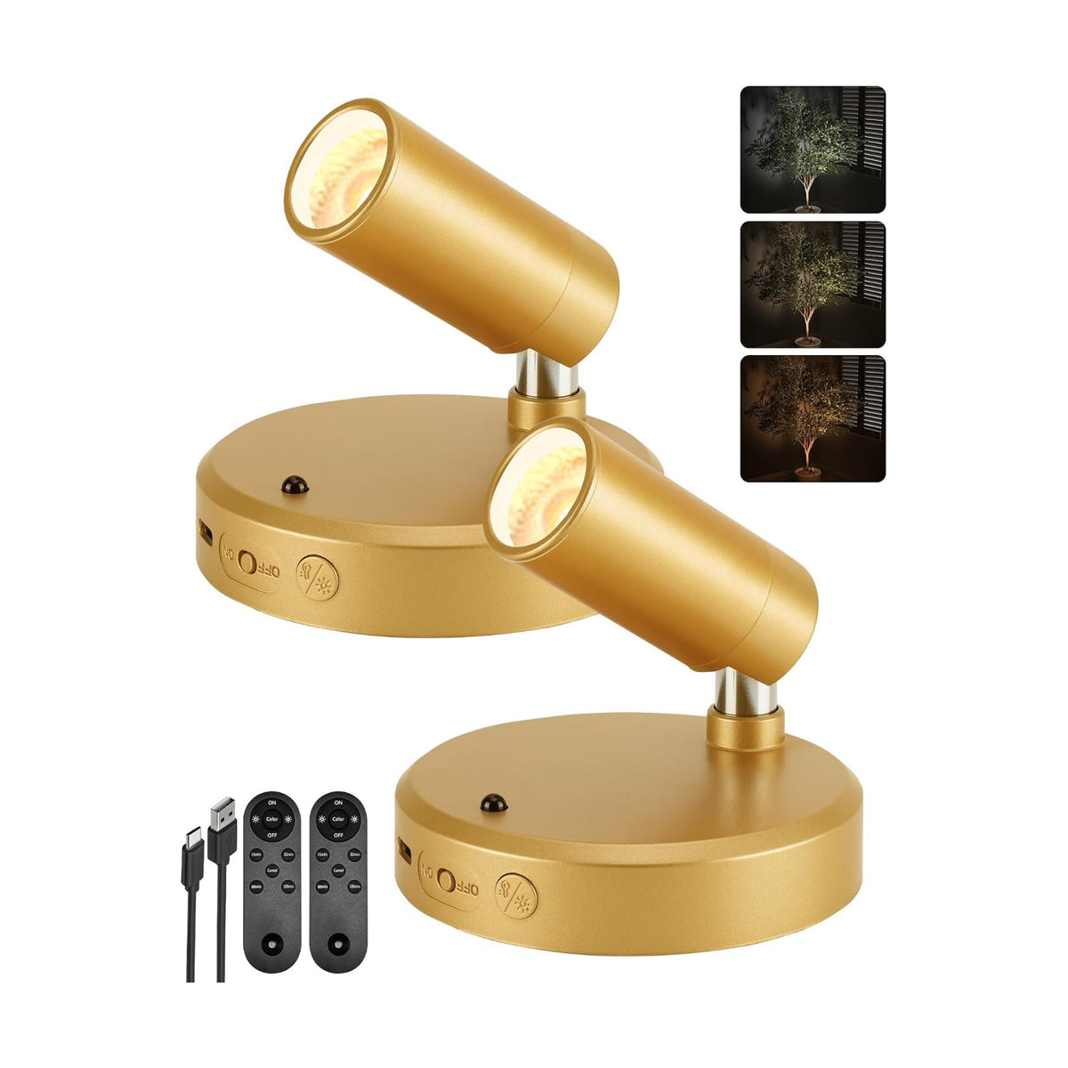 EZVALO LED Spotlight Indoor, 5500mAh Rechargeable Battery-Powered Uplights Indoor, Wireless Mini Art Accent Spot Lights